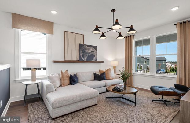 Interior, Living room, Pendant Lights, Recessed Lighting, Wood Texture Flooring