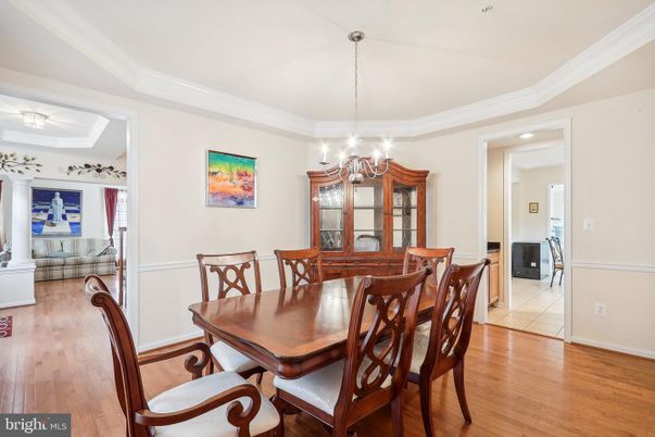 Chandelier, Dining room, Interior, Wood Texture Flooring