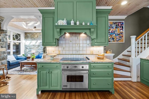 Interior, Kitchen, Recessed Lighting, Stainless Steel Appliances, Wooden Ceilings, Wood Texture Flooring