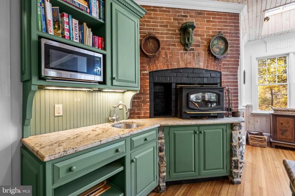 Fireplace, Interior, Stone Walls, Wood Texture Flooring