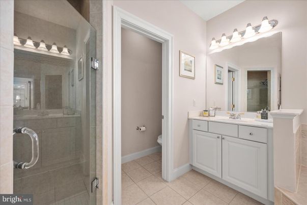 Bathroom, Dual Sink Vanities, Glass Shower, Interior