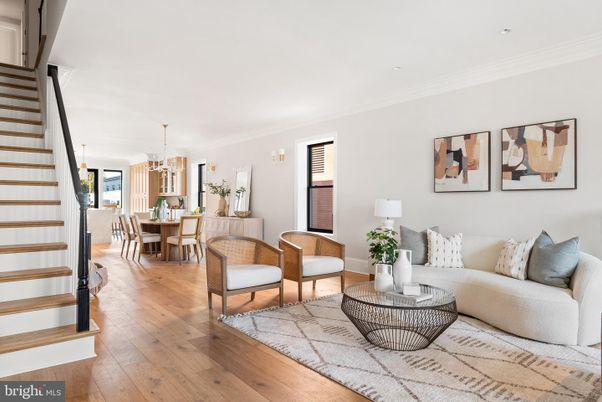 Dining room, Interior, Living room, Pendant Lights, Recessed Lighting, Wood Texture Flooring