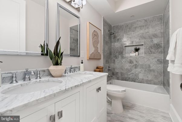 Bathroom, Dual Sink Vanities, Interior, Marble Walls
