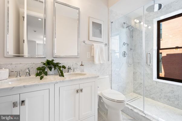 Bathroom, Glass Shower, Interior, Marble, Marble Walls