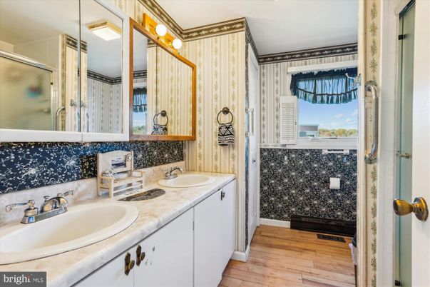 Bathroom, Dual Sink Vanities, Interior, Wood Texture Flooring