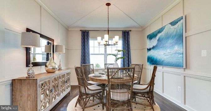 Chandelier, Dining room, Interior, Wood Texture Flooring
