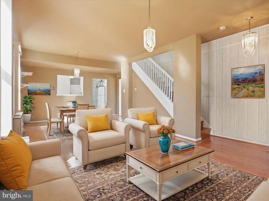 Dining room, Interior, Living room, Pendant Lights, Wood Texture Flooring