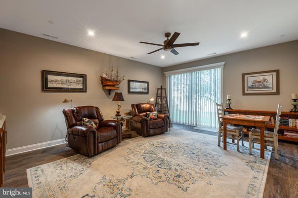 Dining room, Interior, Living room, Recessed Lighting, Wood Texture Flooring
