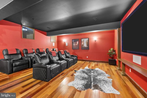 Home Theatre Room, Interior, Theatre Room, Wood Texture Flooring
