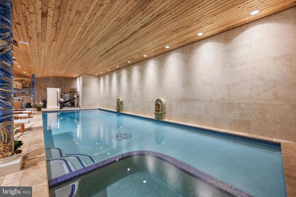 Interior, Pool, Recessed Lighting, Wooden Ceilings