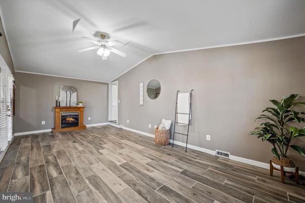 Empty room, Fireplace, Interior, Wood Texture Flooring