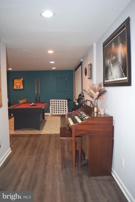 Billiard Table, Game Room, Interior, Recessed Lighting, Wood Texture Flooring