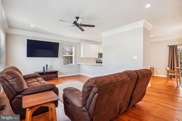 Dining room, Interior, Kitchen, Living room, Recessed Lighting, Wood Texture Flooring