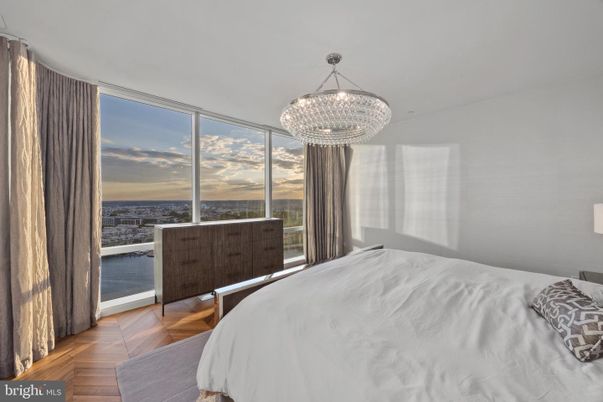 Bedroom, Chandelier, Interior, Wood Texture Flooring