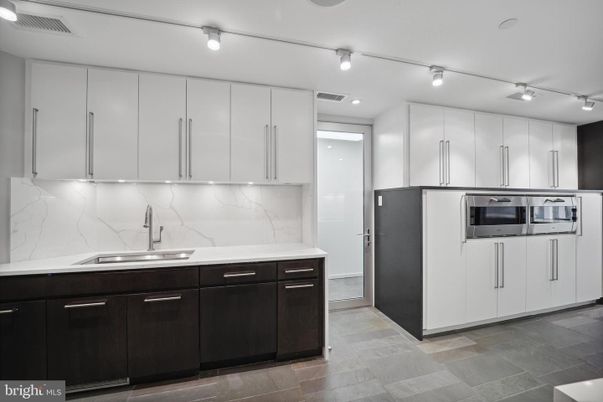 Interior, Kitchen, Marble Walls, Stainless Steel Appliances