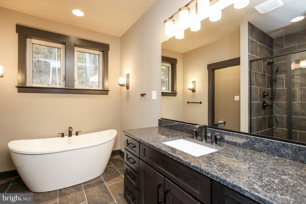 Bathroom, Dual Sink Vanities, Free Standing Baths, Interior, Recessed Lighting