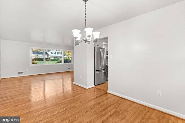 Chandelier, Empty room, Interior, Kitchen, Wood Texture Flooring