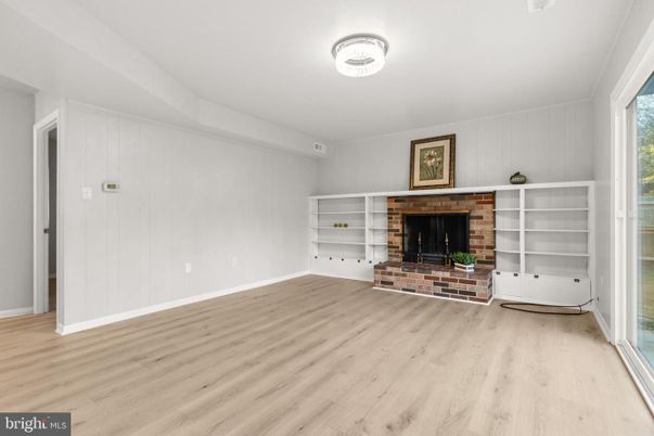 Empty room, Fireplace, Interior, Wood Texture Flooring