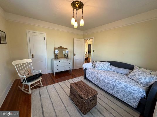 Bedroom, Interior, Pendant Lights, Wood Texture Flooring