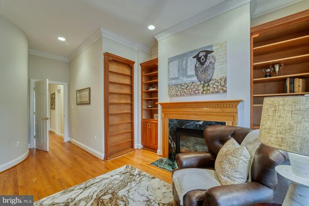 Fireplace, Interior, Recessed Lighting, Wood Texture Flooring