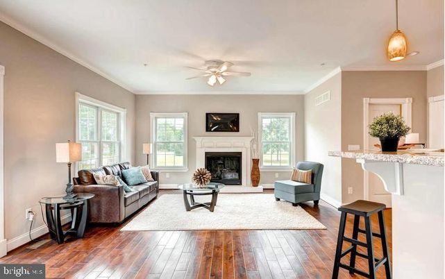 Fireplace, Interior, Living room, Pendant Lights, Wood Texture Flooring
