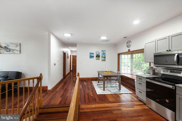 Dining room, Interior, Kitchen, Recessed Lighting, Wood Texture Flooring