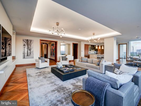 Dining room, Fireplace, Interior, Kitchen, Living room, Pendant Lights, Recessed Lighting, Wood Texture Flooring