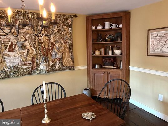 Chandelier, Dining room, Interior, Wood Texture Flooring