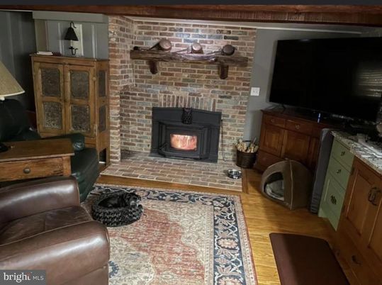 Fireplace, Interior, Stone Walls, Wood Texture Flooring
