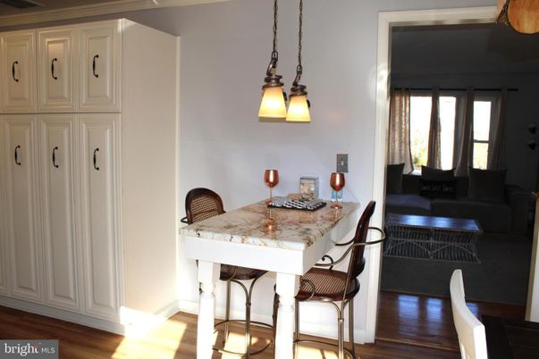 Dining room, Interior, Living room, Pendant Lights, Wood Texture Flooring