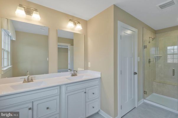 Bathroom, Dual Sink Vanities, Glass Shower, Interior