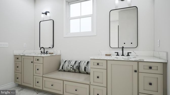 Bathroom, Dual Sink Vanities, Interior, Marble