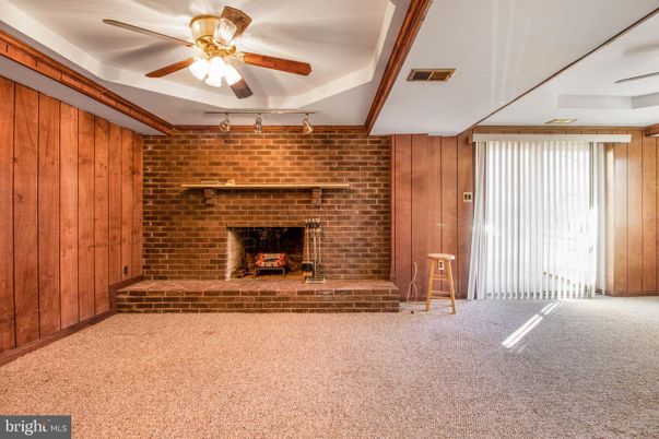 Empty room, Fireplace, Interior, Stone Walls, Wooden Walls