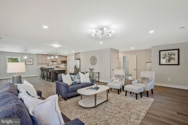 Interior, Kitchen, Living room, Pendant Lights, Recessed Lighting, Stainless Steel Appliances, Wood Texture Flooring