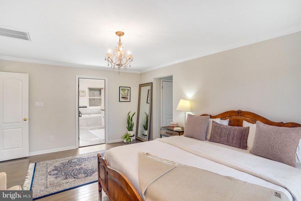 Bedroom, Chandelier, Interior, Wood Texture Flooring