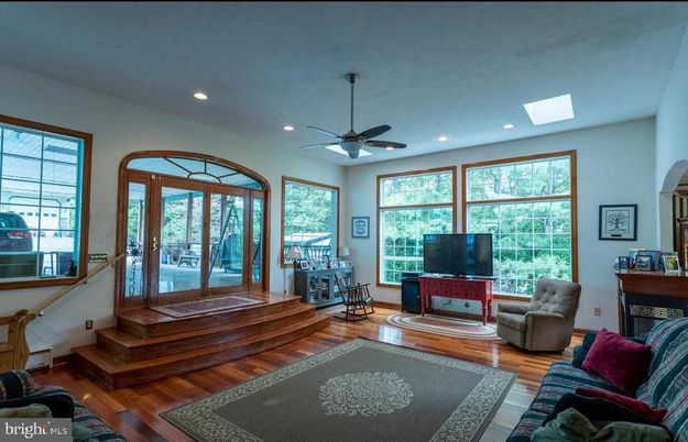 Fireplace, Interior, Recessed Lighting, Wood Texture Flooring