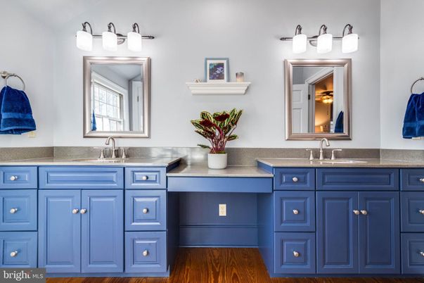 Bathroom, Dual Sink Vanities, Interior, Wood Texture Flooring