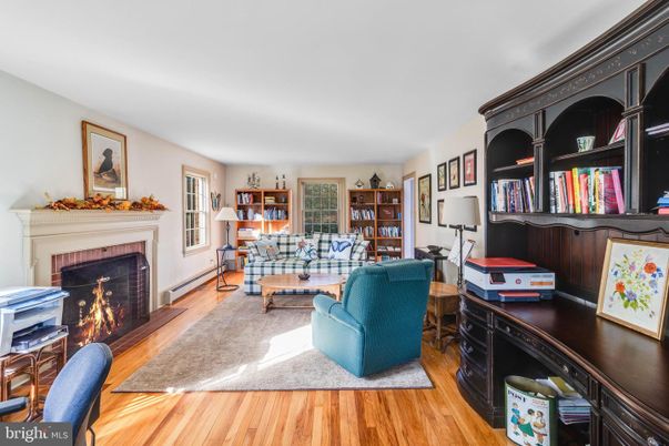 Fireplace, Home Office, Interior, Living room, Wood Texture Flooring
