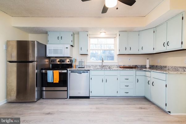 Interior, Kitchen, Stainless Steel Appliances, Wood Texture Flooring