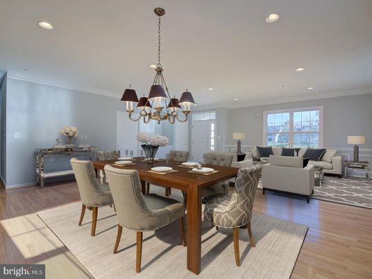 Chandelier, Dining room, Interior, Living room, Recessed Lighting, Wood Texture Flooring