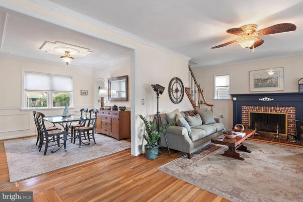 Dining room, Fireplace, Interior, Living room, Wood Texture Flooring