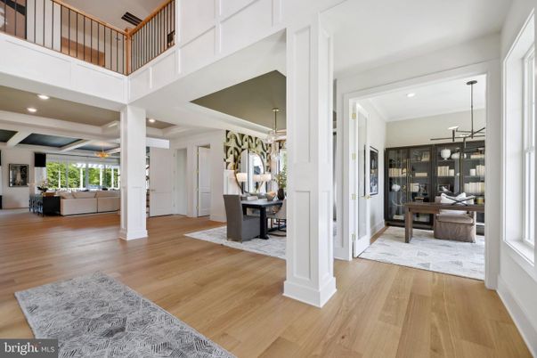Dining room, Interior, Pendant Lights, Recessed Lighting, Wood Texture Flooring