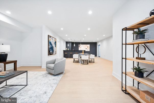 Dining room, Interior, Pendant Lights, Recessed Lighting, Wood Texture Flooring