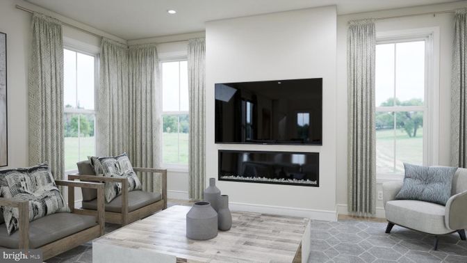 Fireplace, Interior, Recessed Lighting, Wood Texture Flooring