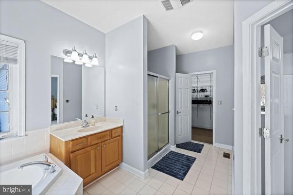 Bathroom, Dual Sink Vanities, Glass Shower, Interior, Tile Countertops