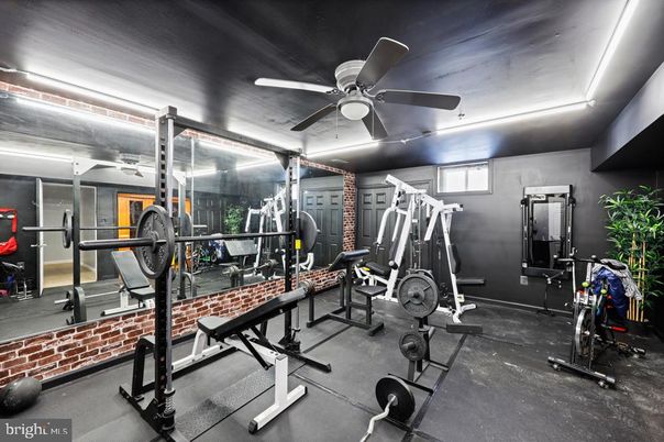 Fitness Equipment, Gym, Interior, Stone Walls