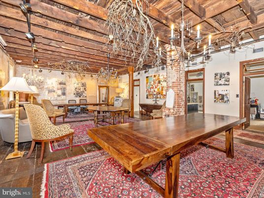 Chandelier, Dining room, Interior, Living room, Pendant Lights, Wooden Beams, Wooden Ceilings