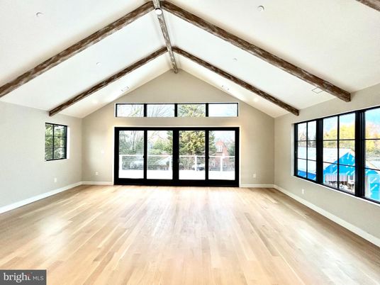 Empty room, Interior, Recessed Lighting, Wooden Beams, Wood Texture Flooring