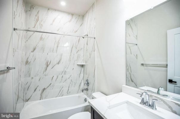 Bathroom, Interior, Marble Walls, Recessed Lighting