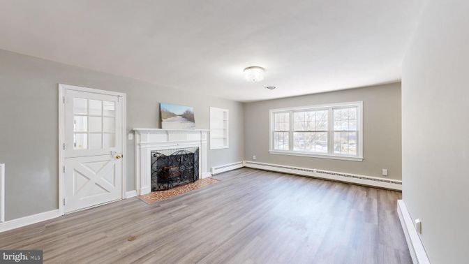Empty room, Fireplace, Interior, Wood Texture Flooring